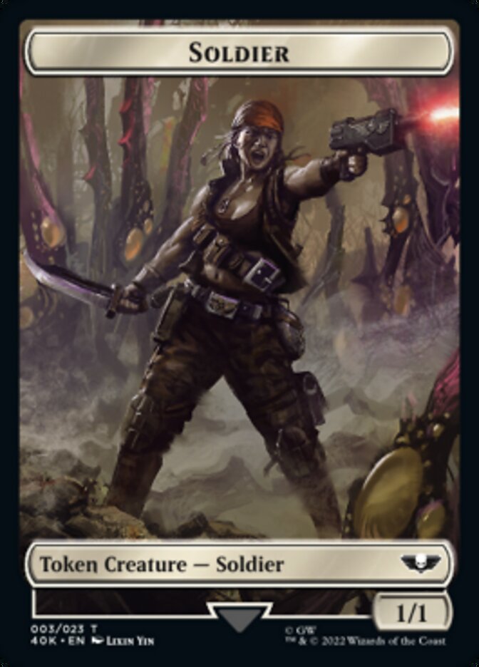 Soldier (003) // Sicarian Infiltrator Double-Sided Token [Tokens] Warhammer 40,000 Tokens MTG Single Magic: The Gathering