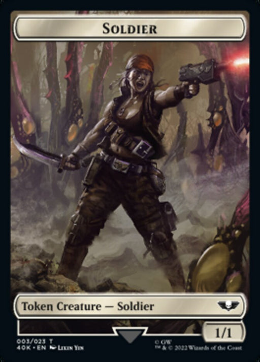 Soldier (003) // Sicarian Infiltrator Double-Sided Token [Tokens] Warhammer 40,000 Tokens MTG Single Magic: The Gathering