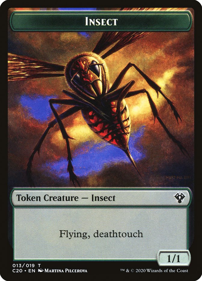 Spirit // Insect (013) Double-Sided Token [Tokens] Commander 2020 Tokens MTG Single Magic: The Gathering