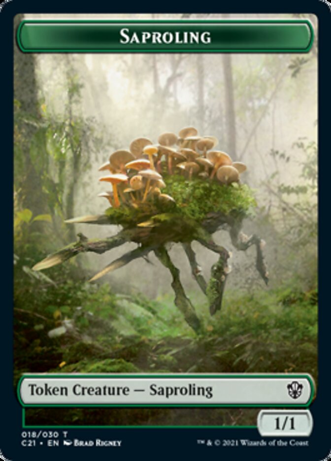 Food // Saproling Double-Sided Token [Tokens] Commander 2021 Tokens MTG Single Magic: The Gathering