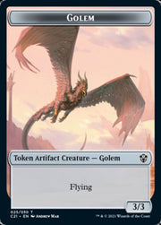 Golem (025) // Thopter Double-Sided Token [Tokens] Commander 2021 Tokens MTG Single Magic: The Gathering