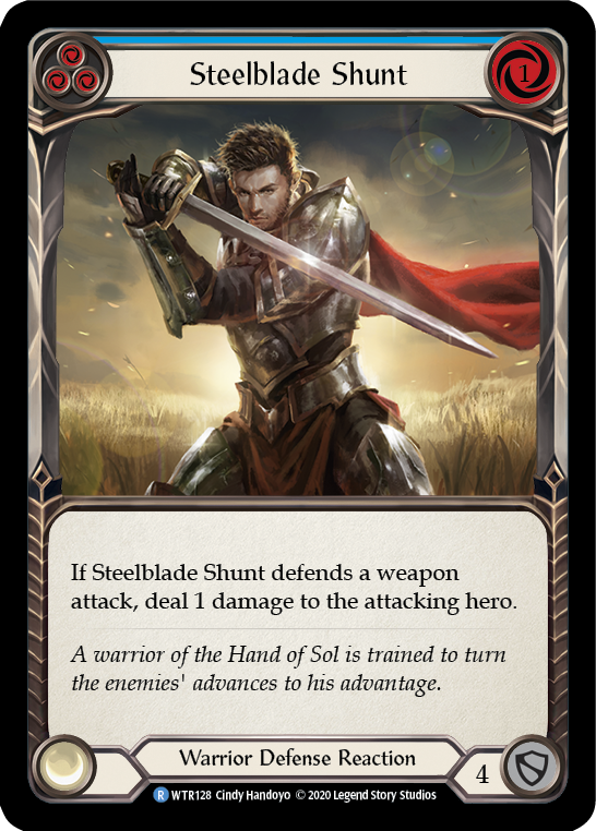 Steelblade Shunt (Blue) [WTR128] Unlimited Edition Rainbow Foil Flesh And Blood Single Flesh And Blood   