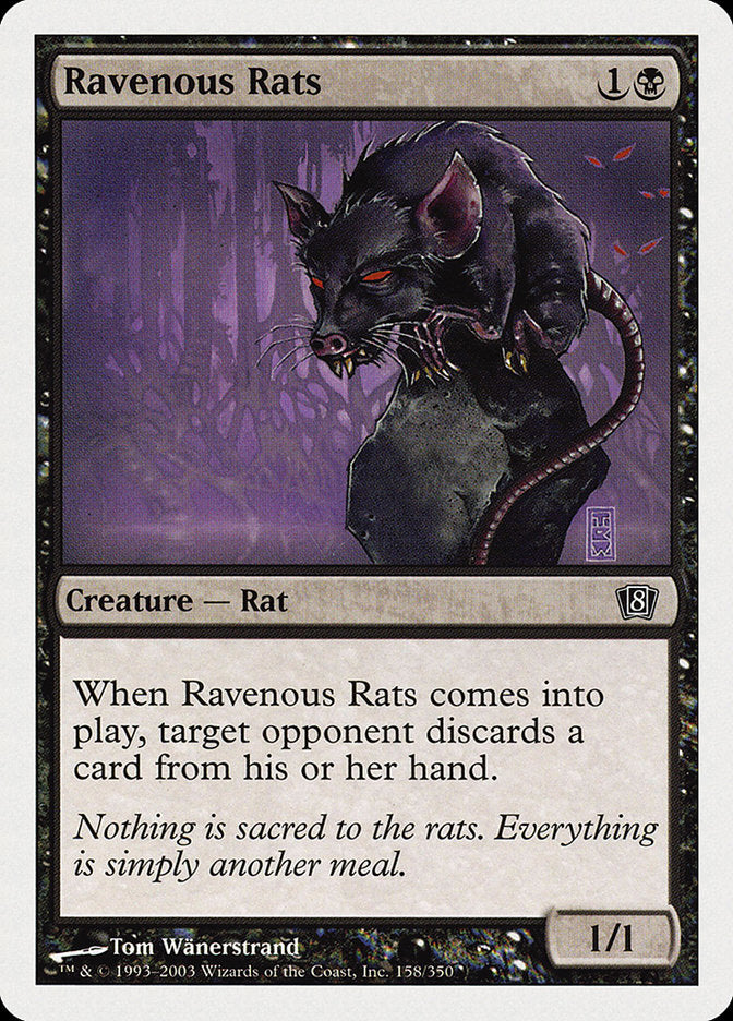 Ravenous Rats [Eighth Edition] MTG Single Magic: The Gathering   