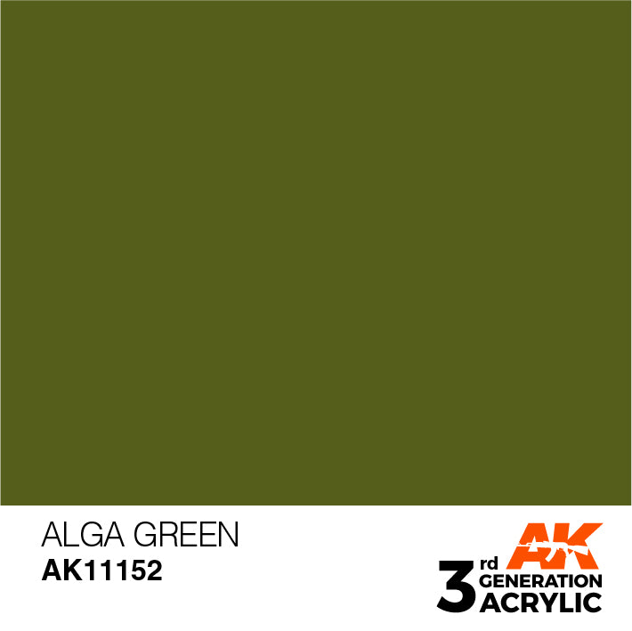 AK Interactive: 3rd Gen Acrylic Alga Green 17ml Model Paints AK INTERACTIVE