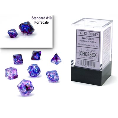 Chessex: Mini 7-Die Set Luminary Nebula - Nocturnal/Blue Dice & Gaming Accessories Chessex