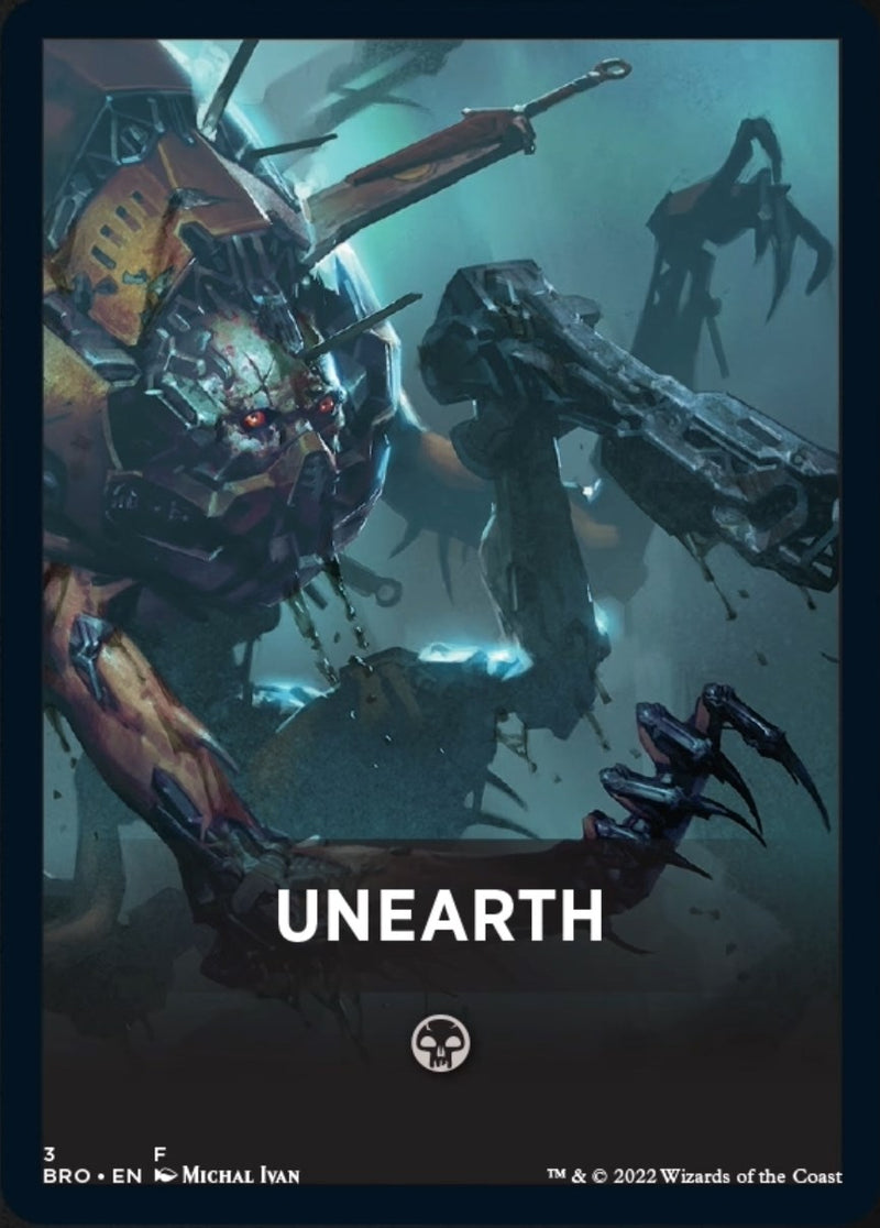 Unearth Theme Card [Tokens] The Brothers' War Tokens MTG Single Magic: The Gathering