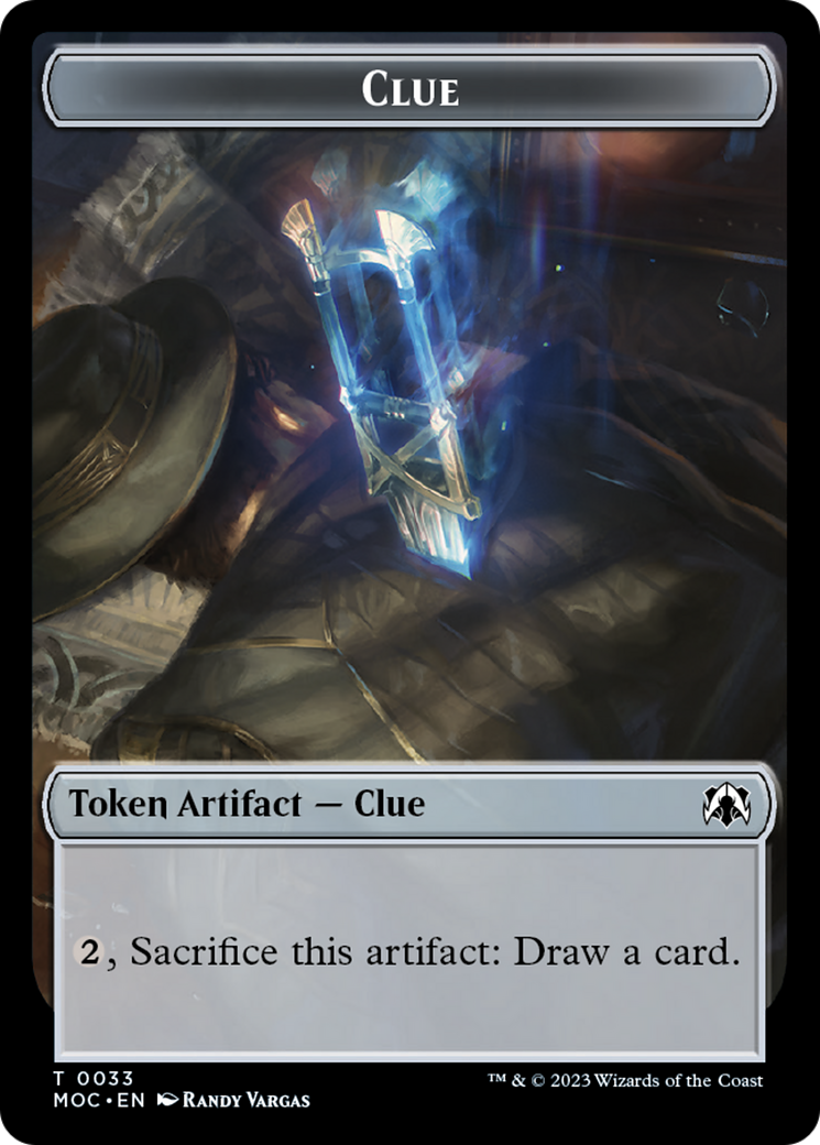 Golem // Clue Double-Sided Token [Tokens] March of the Machine Commander Tokens MTG Single Magic: The Gathering