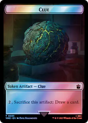 Horse // Clue (0053) Double-Sided Token (Surge Foil) [Tokens] Doctor Who Tokens MTG Single Magic: The Gathering
