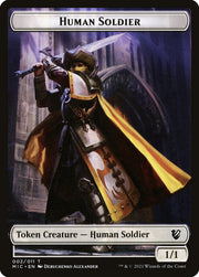 Golem // Human Soldier Double-Sided Token [Tokens] Double Masters Tokens MTG Single Magic: The Gathering