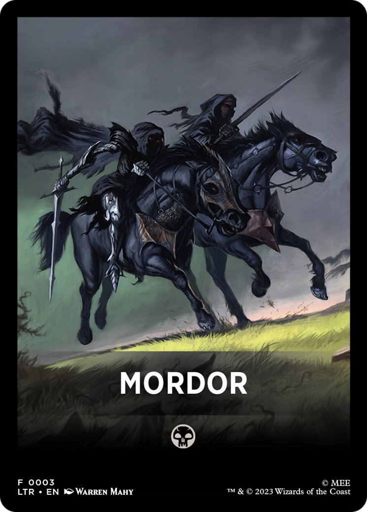 Mordor Theme Card [The Lord of the Rings: Tales of Middle-Earth Tokens] MTG Single Magic: The Gathering   