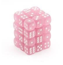 Chessex: Pink/ White Frosted 36Ct D6 Dice Set 12mm Dice & Gaming Accessories Chessex