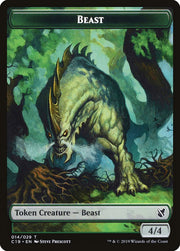 Beast (014) // Wurm Double-Sided Token [Tokens] Commander 2019 Tokens MTG Single Magic: The Gathering