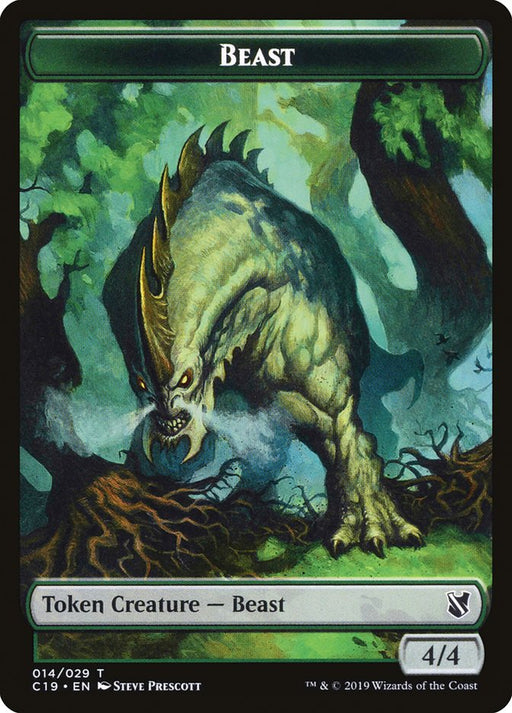 Beast (014) // Wurm Double-Sided Token [Tokens] Commander 2019 Tokens MTG Single Magic: The Gathering