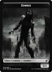 Zombie (010) // Zombie (011) Double-Sided Token [Tokens] Commander 2019 Tokens MTG Single Magic: The Gathering