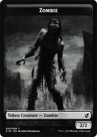 Zombie (010) // Zombie (011) Double-Sided Token [Tokens] Commander 2019 Tokens MTG Single Magic: The Gathering