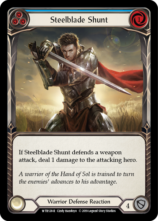 Steelblade Shunt (Blue) [WTR128-R] Alpha Print Rainbow Foil Flesh And Blood Single Flesh And Blood   