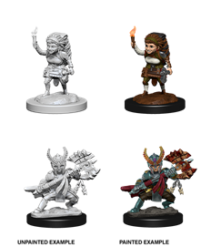 D&D Nolzur's Marvelous Miniatures: W6 Halfling Fighter (Female) Unpainted Miniatures WizKids
