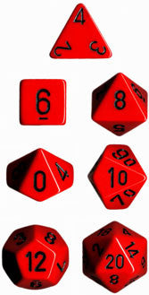 Chessex: Red/Black Opaque 7-Die Set Dice & Gaming Accessories Chessex