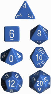 Chessex: 7-Die Set Opaque - Light Blue/White Dice & Gaming Accessories Chessex