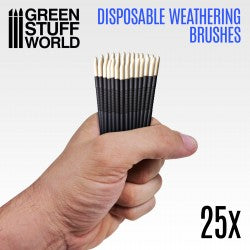 Green Stuff World: 25X Disposable Weathering Brushes Hobby Brushes Green Stuff World