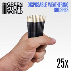 GSW: 25x Disposable Weathering Brushes  Green Stuff World Hobby Tools Taps Games Edmonton Alberta