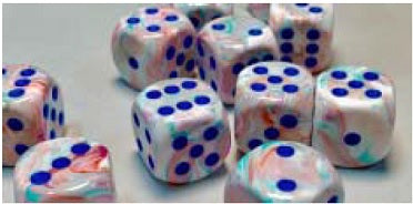 Chessex: Pop-Art With Blue Festive 7-Die Set Dice & Gaming Accessories Chessex