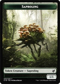 Saproling // Morph Double-Sided Token [Tokens] Commander 2019 Tokens MTG Single Magic: The Gathering
