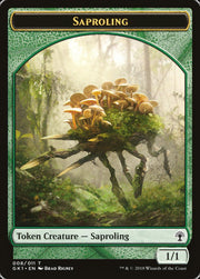 Saproling // Elf Knight Double-Sided Token [Guilds of Ravnica Guild Kit Tokens] MTG Single Magic: The Gathering   