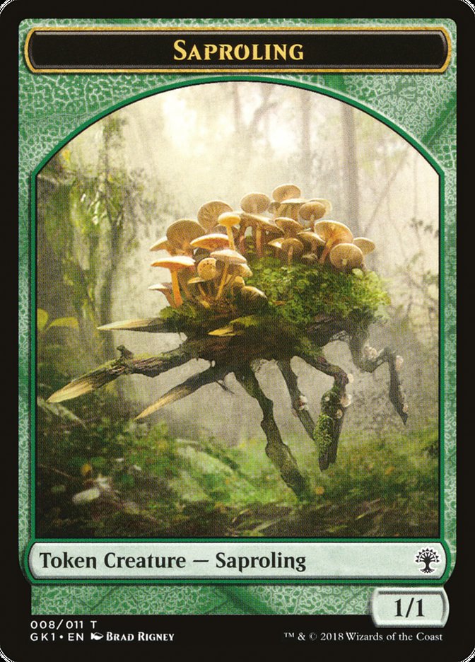 Saproling // Elf Knight Double-Sided Token [Guilds of Ravnica Guild Kit Tokens] MTG Single Magic: The Gathering   