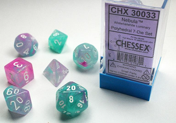 Chessex: Wisteria And White Luminary Nebula 7-Die Set Dice & Gaming Accessories Chessex