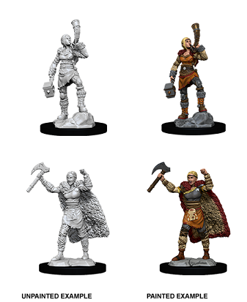 D&D Nolzur's Marvelous Miniatures: W12 Female Human Barbarian Unpainted Miniatures WizKids