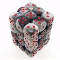 Chessex: Black White/Red Gemini: 36 Ct D6 Dice Set 12Mm Dice & Gaming Accessories Chessex
