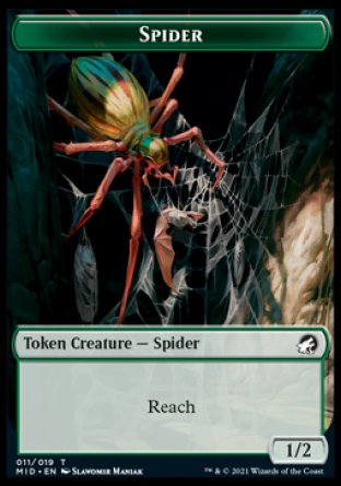 Beast (008) // Spider Double-Sided Token [Tokens] Innistrad: Midnight Hunt Tokens MTG Single Magic: The Gathering