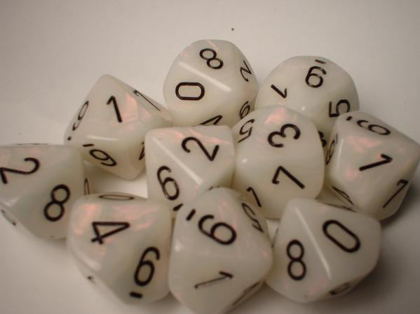 Chessex: White/Black Mother Of Pearl 36Ct D6 Dice Set 12mm Dice & Gaming Accessories Chessex