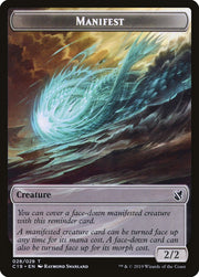 Saproling // Manifest Double-Sided Token [Tokens] Commander 2019 Tokens MTG Single Magic: The Gathering