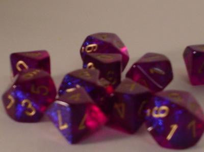 Chessex: Royal Purple/Gold Borealis 10Ct D10 Dice Set Dice & Gaming Accessories Chessex