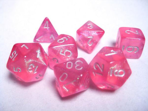 Chessex: Pink/Silver Borealis 7-Die Set Dice & Gaming Accessories Chessex