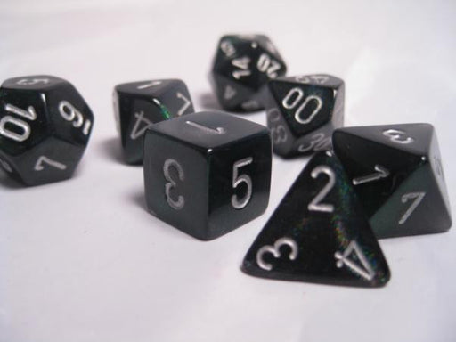 Chessex: 7-Die Set "Smoke/Silver" Borealis Dice & Gaming Accessories Chessex