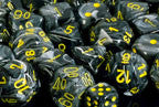 Chessex: Black/Yellow Vortex 7-Die Set Dice & Gaming Accessories Chessex