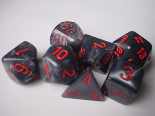 Chessex: Black/Red Velvet 7-Die Set Dice & Gaming Accessories Chessex