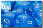 Chessex: Bright Blue/Silver Velvet 7-Die Set Dice & Gaming Accessories Chessex