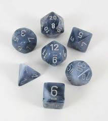 Chessex: Black/Silver Phantom 7-Die Set Dice & Gaming Accessories Chessex