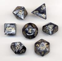 Chessex: Black/Gold Lustrous 7-Die Set Dice & Gaming Accessories Chessex