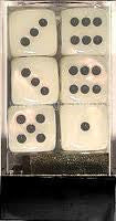 Chessex: White/Black Mother Of Pearl 12Ct D6 Dice Set 16mm Dice & Gaming Accessories Chessex