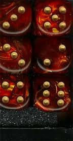 Chessex: 12Ct D6 Dice Set Scarab - Scarlet/Gold (16mm) Dice & Gaming Accessories Chessex