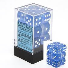 Chessex: Sky Blue/White Borealis 12Ct D6 Dice Set 16mm Dice & Gaming Accessories Chessex