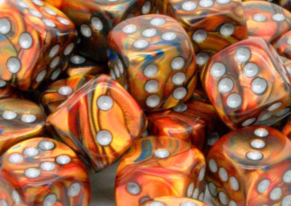 Chessex: 12Ct D6 Dice Set Lustrous - Gold/Silver (16mm) Dice & Gaming Accessories Chessex