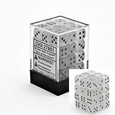 Chessex: 36Ct D6 Dice Set Frosted - Clear/Black (12mm) Dice & Gaming Accessories Chessex