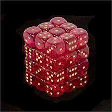Chessex: Magenta/Gold Borealis 36Ct D6 12mm Dice & Gaming Accessories Chessex