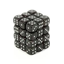 Chessex: Smoke/Silver Borealis 36Ct D6 12mm Dice & Gaming Accessories Chessex
